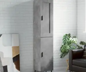 vidaXL Dulap înalt, gri beton, 34,5x34x180 cm, lemn prelucrat