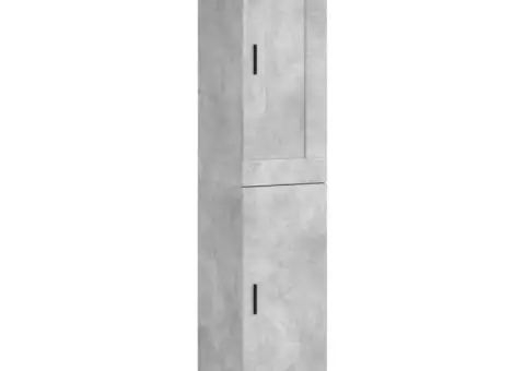 Dulap înalt, gri beton, 34,5x34x180 cm, lemn prelucrat - 2/5