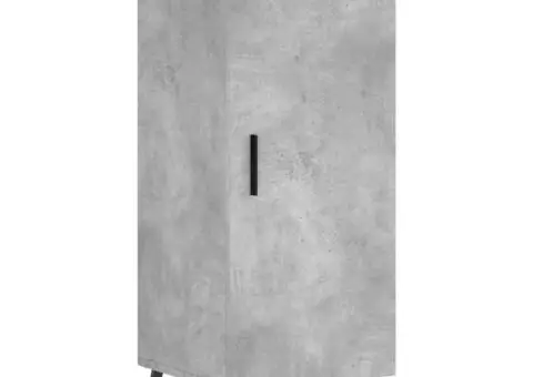 Dulap înalt, gri beton, 34,5x34x180 cm, lemn prelucrat - 5/5