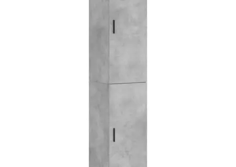 Dulap înalt, gri beton, 34,5x34x180 cm, lemn prelucrat - 2/5