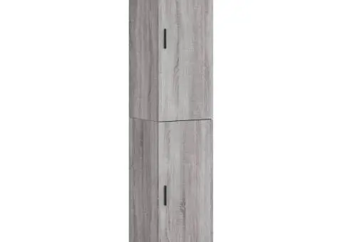 Dulap înalt, gri sonoma, 34,5x34x180 cm, lemn prelucrat - 2/5