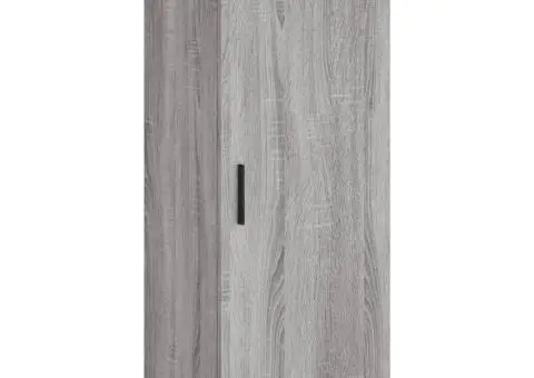 Dulap înalt, gri sonoma, 34,5x34x180 cm, lemn prelucrat - 5/5