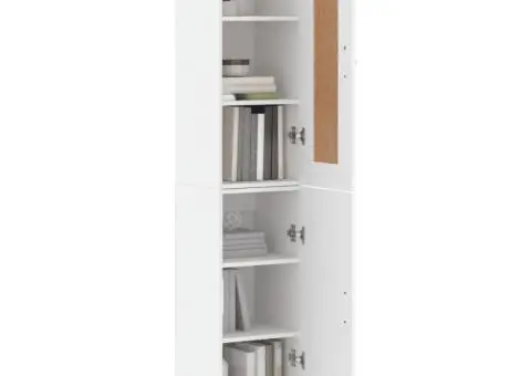 Dulap înalt, alb, 34,5x34x180 cm, lemn prelucrat - 3/5