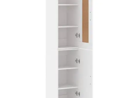 Dulap înalt, alb, 34,5x34x180 cm, lemn prelucrat - 4/5