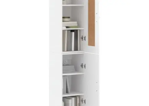 Dulap înalt, alb extralucios, 34,5x34x180 cm, lemn prelucrat - 3/5