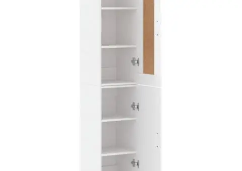 Dulap înalt, alb extralucios, 34,5x34x180 cm, lemn prelucrat - 4/5