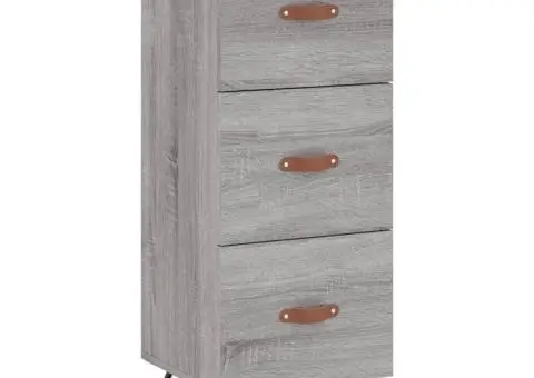 Dulap înalt, gri sonoma, 34,5x34x180 cm, lemn prelucrat - 5/5