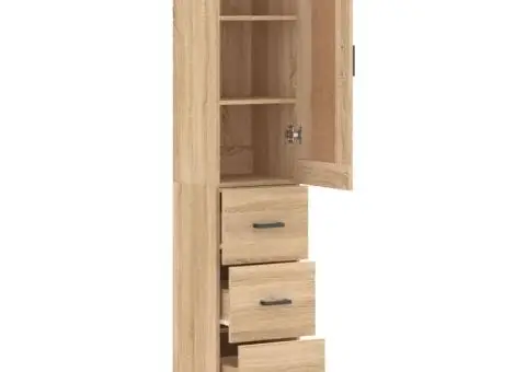 Dulap înalt, stejar sonoma, 34,5x34x180 cm, lemn prelucrat - 4/5