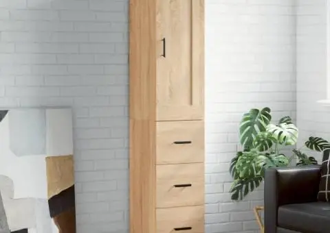 Dulap înalt, stejar sonoma, 34,5x34x180 cm, lemn prelucrat - 1/5