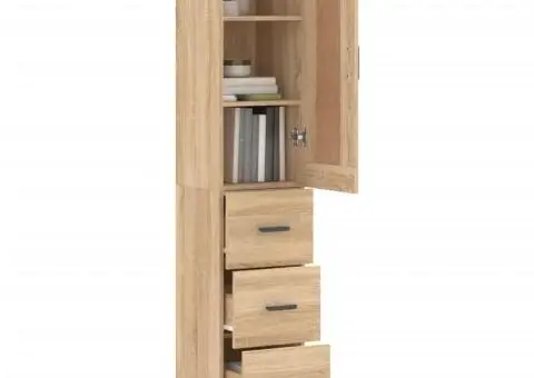 Dulap înalt, stejar sonoma, 34,5x34x180 cm, lemn prelucrat - 3/5