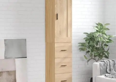 Dulap înalt, stejar sonoma, 34,5x34x180 cm, lemn prelucrat - 1/5