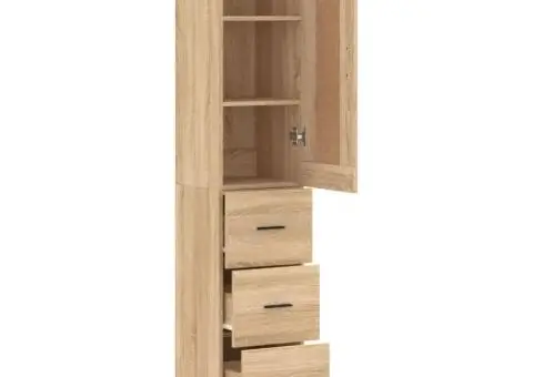 Dulap înalt, stejar sonoma, 34,5x34x180 cm, lemn prelucrat - 4/5