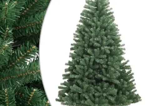 Brad de Crăciun artificial cu suport și balamale, verde, 300 cm - 1/5