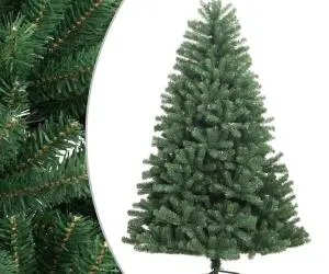 vidaXL Brad de Crăciun artificial cu suport și balamale, verde, 300 cm