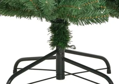 Brad de Crăciun artificial cu suport și balamale, verde, 300 cm - 4/5