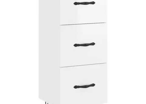 Dulap înalt, alb extralucios, 34,5x34x180 cm, lemn prelucrat - 5/5