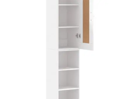 Dulap înalt, alb extralucios, 34,5x34x180 cm, lemn prelucrat - 4/5