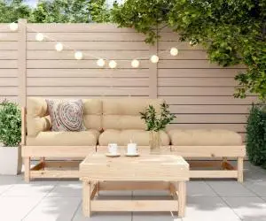 vidaXL Set mobilier relaxare de grădină, 4 piese, lemn masiv de pin