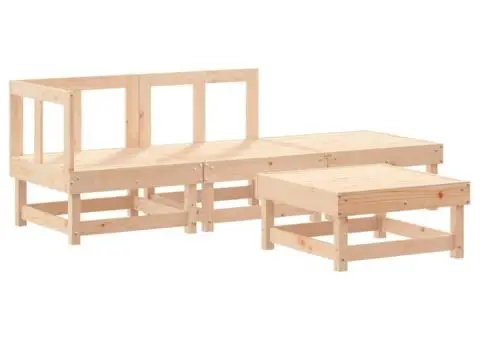 Set mobilier relaxare de grădină, 4 piese, lemn masiv de pin - 2/5
