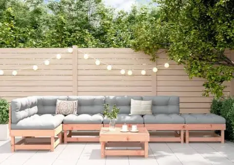 Set mobilier de grădină, 7 piese, lemn masiv douglas - 1/5