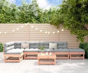 vidaXL Set mobilier de grădină, 7 piese, lemn masiv douglas