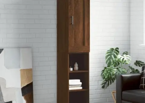 Dulap înalt, stejar maro, 34,5x34x180 cm, lemn prelucrat - 1/5