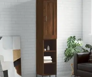 vidaXL Dulap înalt, stejar maro, 34,5x34x180 cm, lemn prelucrat