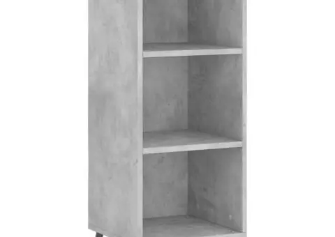 Dulap înalt, gri beton, 34,5x34x180 cm, lemn prelucrat - 5/5