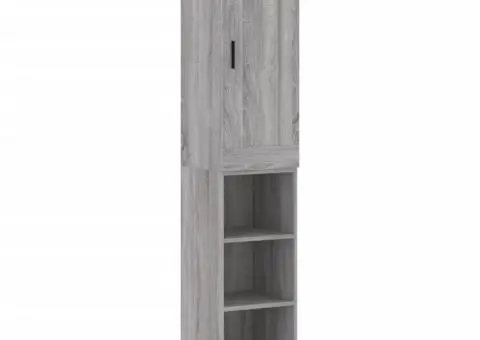 Dulap înalt, gri sonoma, 34,5x34x180 cm, lemn prelucrat - 2/5