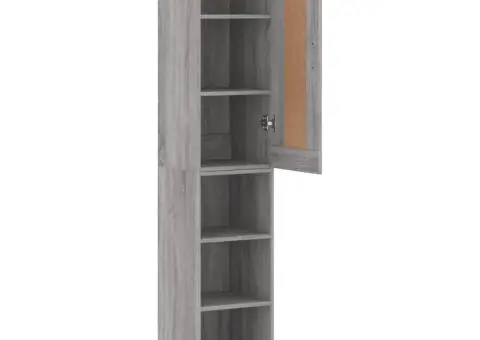 Dulap înalt, gri sonoma, 34,5x34x180 cm, lemn prelucrat - 4/5