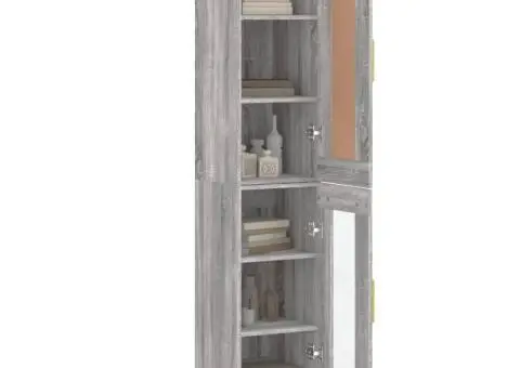 Dulap înalt, gri sonoma, 34,5x34x180 cm , lemn prelucrat - 3/5