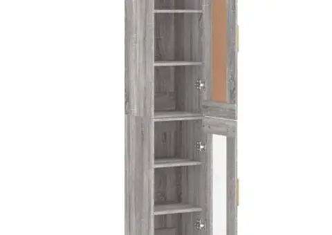Dulap înalt, gri sonoma, 34,5x34x180 cm , lemn prelucrat - 4/5