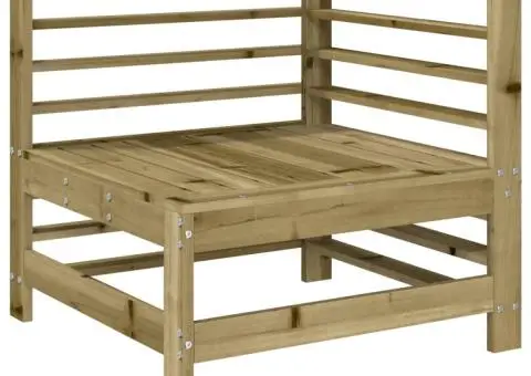 Set mobilier de grădină, 7 piese, lemn de pin tratat - 3/5