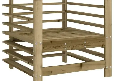 Set mobilier de grădină, 7 piese, lemn de pin tratat - 5/5