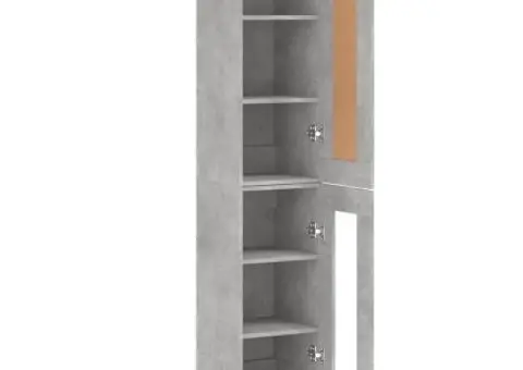 Dulap înalt, gri beton, 34,5x34x180 cm, lemn prelucrat - 4/5