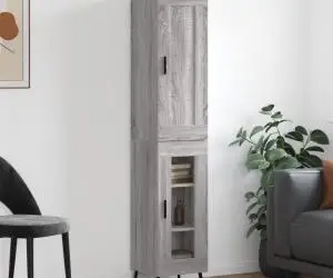 vidaXL Dulap înalt, gri sonoma, 34,5x34x180 cm, lemn prelucrat