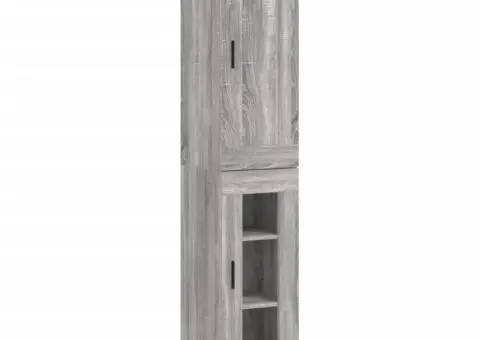 Dulap înalt, gri sonoma, 34,5x34x180 cm, lemn prelucrat - 2/5