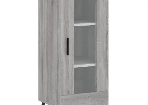 Dulap înalt, gri sonoma, 34,5x34x180 cm, lemn prelucrat - 5/5