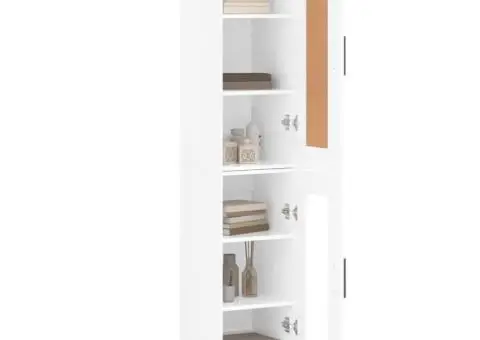 Dulap înalt, alb extralucios, 34,5x34x180 cm, lemn prelucrat - 3/5