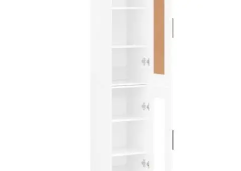 Dulap înalt, alb extralucios, 34,5x34x180 cm, lemn prelucrat - 4/5