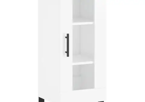 Dulap înalt, alb extralucios, 34,5x34x180 cm, lemn prelucrat - 5/5