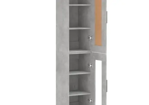 Dulap înalt, gri beton, 34,5x34x180 cm, lemn prelucrat - 4/5