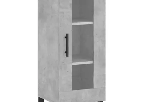 Dulap înalt, gri beton, 34,5x34x180 cm, lemn prelucrat - 5/5