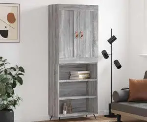 vidaXL Dulap înalt, gri sonoma, 69,5x34x180 cm, lemn compozit