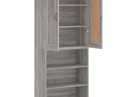 Dulap înalt, gri sonoma, 69,5x34x180 cm, lemn compozit - 4/5