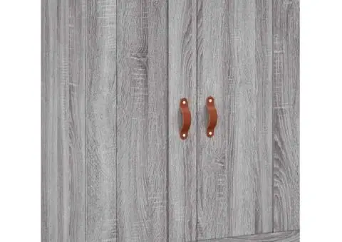 Dulap înalt, gri sonoma, 69,5x34x180 cm, lemn compozit - 5/5