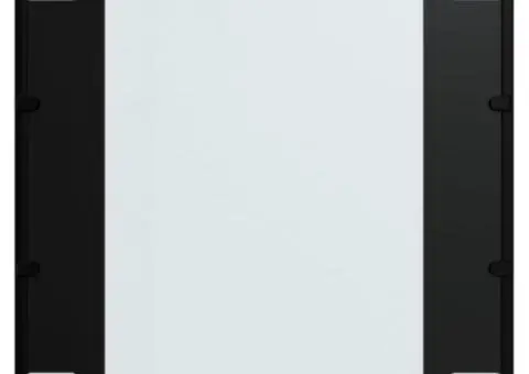 Oglindă de perete, negru, 60x60 cm, metal - 4/5