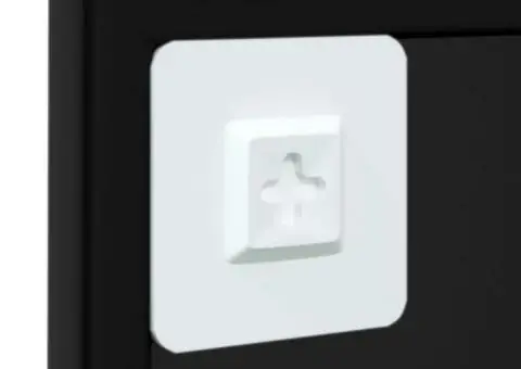 Oglindă de perete, negru, 60x60 cm, metal - 5/5