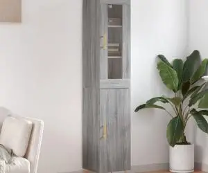 vidaXL Dulap înalt, gri sonoma, 34,5x34x180 cm, lemn prelucrat