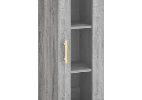 Dulap înalt, gri sonoma, 34,5x34x180 cm, lemn prelucrat - 5/5